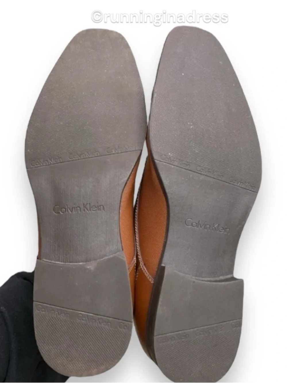 NWOT Calvin Klein Bram Cognac Leather Cap Toe Oxford Dress Shoes Men's Size 12